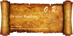Orsós Regina névjegykártya